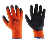 Scan SCAGLOKSTHXX Knitshell Thermal Latex Coated Gloves - Orange - Size 11