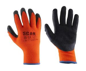 Scan SCAGLOKSTHXX Knitshell Thermal Latex Coated Gloves - Orange - Size 11