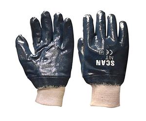 Scan SCAGLONIT Nitrile Knitwrist Heavy-Duty Gloves - Blue