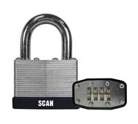 Scan QC0450 Laminated Steel Combination Padlock 50Mm