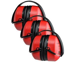 Scan SCAPPEEARCOL Collapsible Ear Defender SNR28 Rated,Red (Pack of 3)