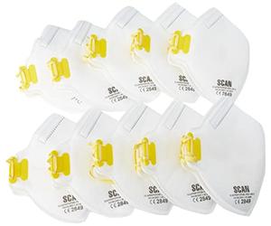 Scan SCAPPEP1FFVB FFP1 Premier Fold Flat Valved Disposable Masks Pack of 10