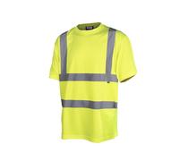 Scan Hi-Vis T-Shirt - High Visibility Safety Workwear with Reflective Tape, UPF 40+, 100% Recycled Polyester, EN ISO 20471 Class 2 - Yellow, Size XL
