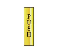 Scan Sign: Push (Vertical) Multi Colour (50 X 200mm)