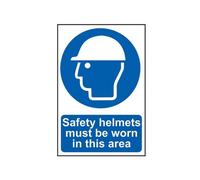 Scan Sign: Safety Helmets Must Be Worn Multi Colour (400 X 300mm)