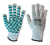 Scan Gloves L8500 - Vibration Resistant Latex Foam - Grey/Green - XXL (Size 11)