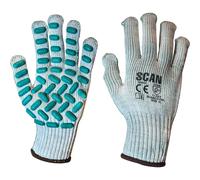 Scan Vibration Resistant Latex Foam Gloves Grey / Green XL