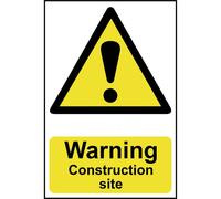 Scan 0958 Warning Construction Site - Pvc Sign 200 X 300Mm