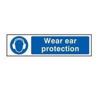 Scan Wear Ear Protection - Pvc Sign 200 X 50mm Multi Colour (200 X 50mm)