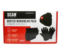 Scan 3 Piece Winter Workwear Kit: Thinsulate Beanie, Fleece Gloves, Fleece Snood