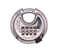 Scan Xa115 Stainless Steel Disk Type Combination Padlock 70mm Scaplss70Cd