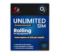 Scancom - Unlimited 5G Data SIM - Perfect for Unlocked Phones, Routers & Wi-Fi Dongles - Activate via QR Code - No Contract - O2 - £25/Month Rolling 30-Day Subscription