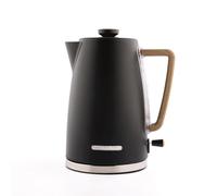Hamilton Beach Electric Kettle, Scandi 1.7L, Boil Dry Protection, Auto Shut Off, Water Level Window, Stay Cool Handle, Ergonomic Grip, Matte Black with Wood Effect - HBK01MB