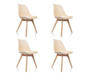 SCANDI 4 pack - Shell chair Beige