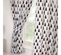 Scandi Bear Forest Bedroom Range Kids White/Grey/Black - Duvet Cover Set, Fitted Sheet Set & Curtains Available (72" Curtains)