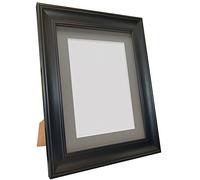 Scandi Black Picture Photo Frame with Dark Grey Mount 6 x 4 Image Size 4 x 3