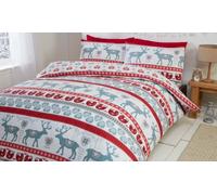 Scandi Brushed Cotton Printed Duvet Set:Single