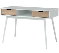 Scandi Desk With 2 Drawers In White Grey Oak