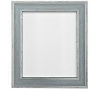 Scandi Distressed Blue Picture Photo Frame with White Backing Board 20 x 16 inch (Plastic Glass)