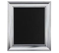 Scandi Distressed Silver Picture Photo frame with Black Backing Board A2 (Plastic Glass)