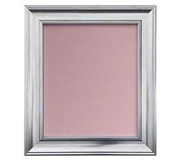 Scandi Distressed Silver Picture Photo frame with Pink Backing Board A4