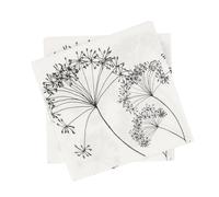Scandi Essentials Botanical paper napkin White-black, 20-pack, 33x33 cm