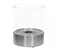 Scandi-Flames Southwark Black - Round Tabletop Bioethanol Fireplace - Silver