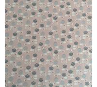 Scandi Flowers Design Cotton Rich Linen Look Fabric for Curtains Blinds Craft Quilting Patchwork & Upholstery 55" 140cm Wide - Sold by The Half Metre (Pink)