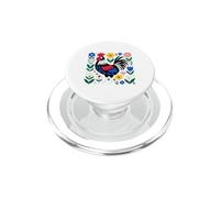 Scandi Folk Art Rooster Chicken Farmer Design PopSockets PopGrip for MagSafe