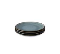 Scandi Home 4-Piece Set of Stavanger Blue Scandinavian Style 27cm Reactive Glaze Stoneware Ceramic Dinner Plates in Mid Blue | Size: 4 Pack Scandi Home Mid Blue 4 Pack