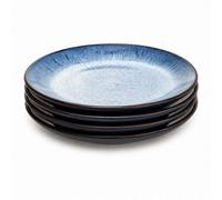 Scandi Home Blue Reactive Glaze Stoneware Side Plates Set Of 4 20Cm Dishwasher Safe