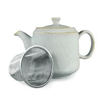 Scandi Home Frederiksberg 1L Ceramic Infuser Teapot - Duck Egg Blue Reactive Glaze, Stoneware Ceramic with Stainless Steel Infuser, Loose Leaf Tea or Teabag Brewer, Non-Drip Spout, Dishwasher Safe