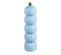 Scandi Home Large Baby Blue Wooden Pepper Mill - 21cm Gloss Painted Beaded Design with Ceramic Grinder, Durable Refillable Spice Mill for Salt or Pepper, Modern Scandinavian Kitchen Accessory