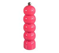 Scandi Home Large Bright Pink Wooden Pepper Mill - 21cm Gloss Painted Beaded Design with Ceramic Grinder, Durable Refillable Spice Mill for Salt or Pepper, Bold Scandinavian Kitchen Accessory