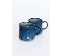 Scandi Home Set of 2 600ml Mid Blue Reactive Glaze Ceramic Vega Mugs Scandi Home Mid Blue