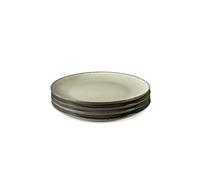 Scandi Home Set of 4 Fika Ceramic Oatmeal Reactive Glaze Dinner Plates in Stone Scandi Home Stone