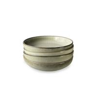 Scandi Home Set Of 4 Fika Ceramic Oatmeal Reactive Glaze Pasta Bowls