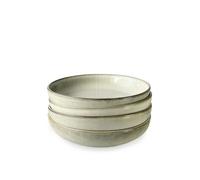 Scandi Home Set of 4 Fika Oatmeal Reactive Glaze 22cm Pasta Bowls - Oatmeal