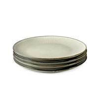 Scandi Home Set of 4 Fika Oatmeal Reactive Glaze 27cm Dinner Plates - Oatmeal