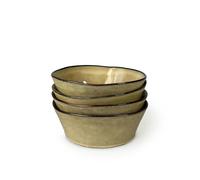 Scandi Home Set of Four 17.5cm Oslo Oatmeal Reactive Glaze Ceramic Bowls - Oatmeal