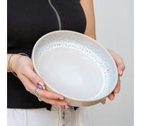 Scandi Home Set of Four Stockholm 20cm Oatmeal Reactive Glaze Ceramic Pasta Bowls - Oatmeal