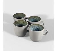 Scandi Home Set Of Four Stockholm Blue Reactive Glaze Ceramic Mugs