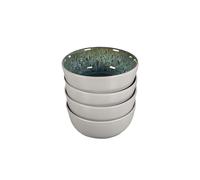 Scandi Home Stockholm Reactive Glaze Tableware Collection - 16-Piece Sets & Individual Sets (Grey & Blue, 4 Cereal Bowls)