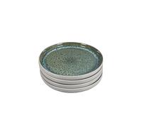 Scandi Home Stockholm Reactive Glaze Tableware Collection - 16-Piece Sets & Individual Sets (Grey & Blue, 4 Side Plates)