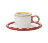 Scandi Living Chunky cup with saucer Red-yellow