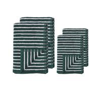 Scandi Living Drift towel set 4 pieces - Green-purple