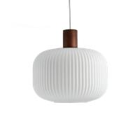 Scandi Living Fair ceiling lamp Ø30 cm Frosted glass-dark stained ash