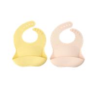 Scandi Living Silly bib silicone 2-pack Blush Lemon