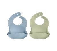 Scandi Living Silly bib silicone 2-pack Green-Blue