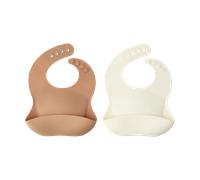 Scandi Living Silly bib silicone 2-pack Vanilla-hazelnut